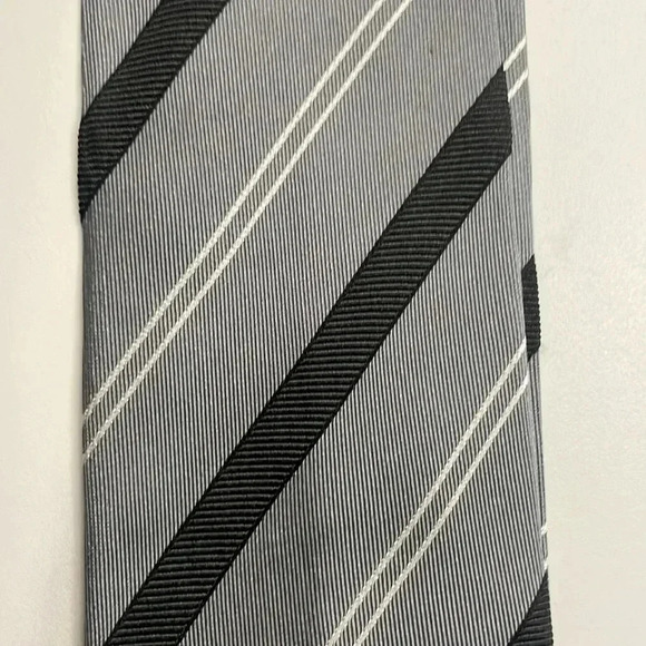 Versace collection gray black striped tie - Picture 5 of 7